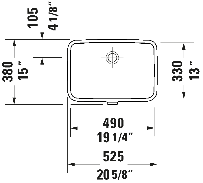 Duravit NO.1 Undermount Bathroom Sink 20 5/8 "x 15 " #039549