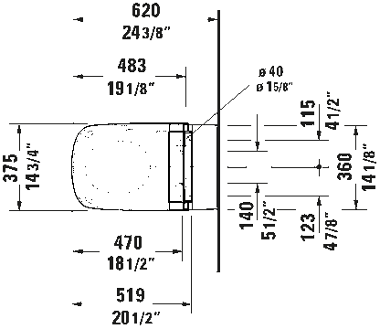 Duravit Durastyle Wall Hung Toilet for Sensowash #253759