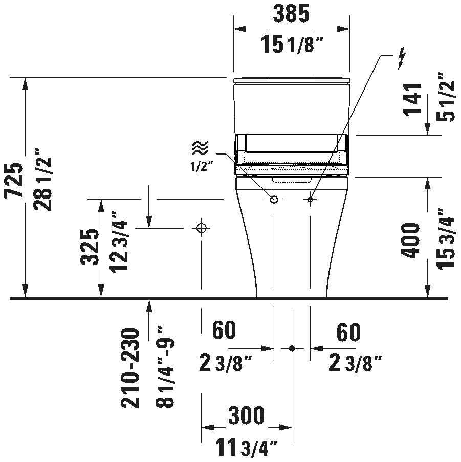 Duravit Sensowash Durastyle One Piece Toilet Less Seat #215751