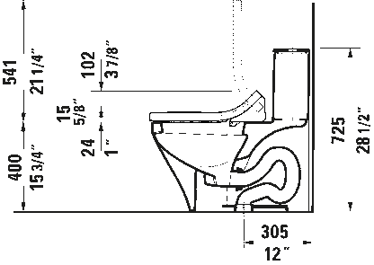 Duravit Sensowash Durastyle One Piece Toilet Less Seat #215751