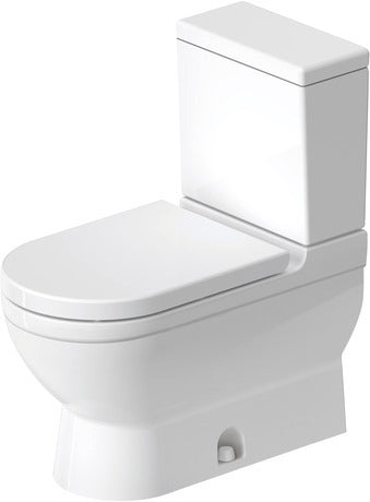 Duravit Starck 3 1.28 GPF Single Flush Elongated Two Piece Toilet in White, Left Lever Flush - Seat Included