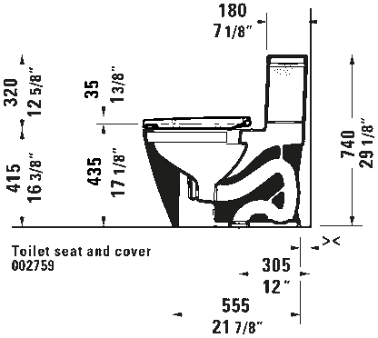 Duravit One Piece Toilet PRO Series #205101