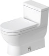 Duravit Starck 3 1.28 GPF Single Flush Elongated One Piece Toilet in White, Right Lever Flush - Seat Included