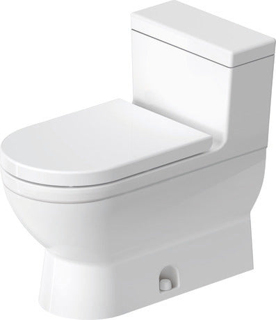 Duravit Starck 3 1.28 GPF Single Flush Elongated One Piece Toilet in White, Right Lever Flush - Seat Included
