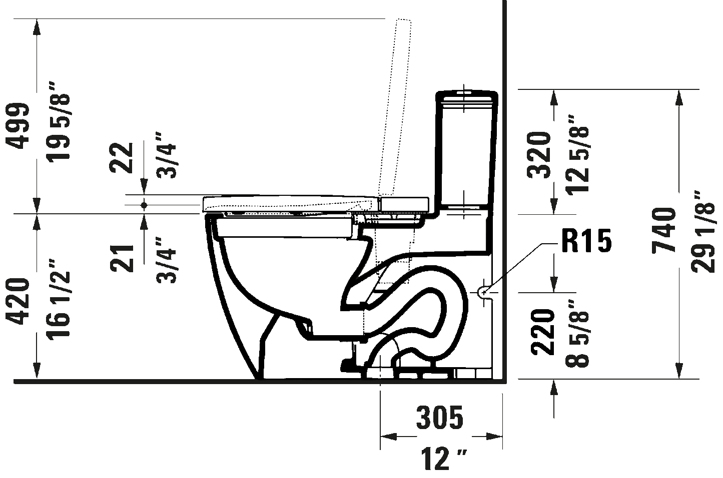 Duravit Sensowash ME By Starck One Piece Toilet Dual Flush Less Seat #218901