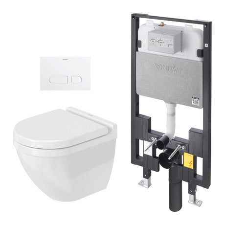 Duravit Starck 3 Wall-Hung Toilet Set Compact – Complete Installation Package