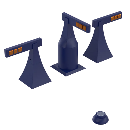 Rubinet Bidet Fitting with Spray, Diverter, and Vacum Breaker (Less Drain) Midnight Blue