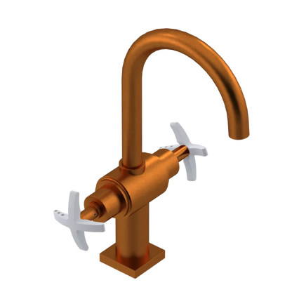 Rubinet Single Hole Dual Handle Lav. Set. (less drain) Antique Copper Matt