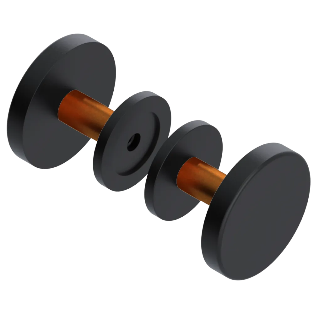 Rubinet Shower Door Knob (set) Matt Black