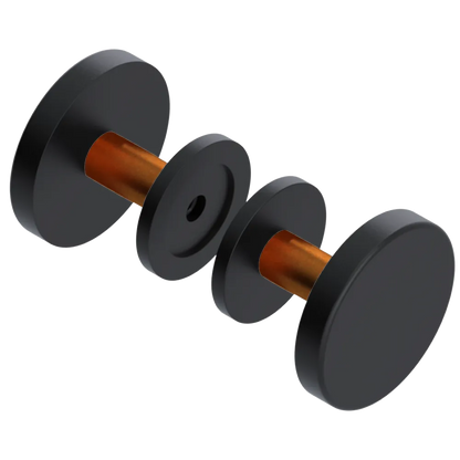 Rubinet Shower Door Knob (set) Matt Black