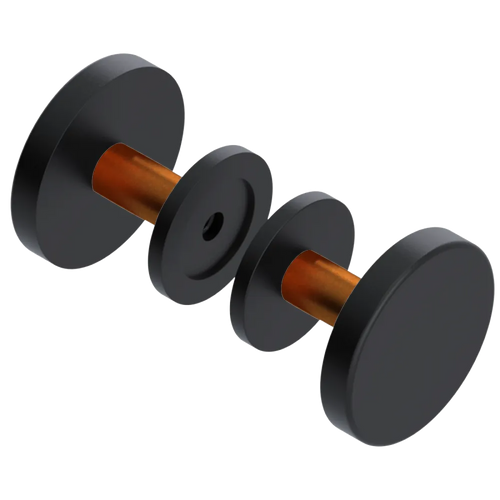 Rubinet Shower Door Knob (set) Matt Black