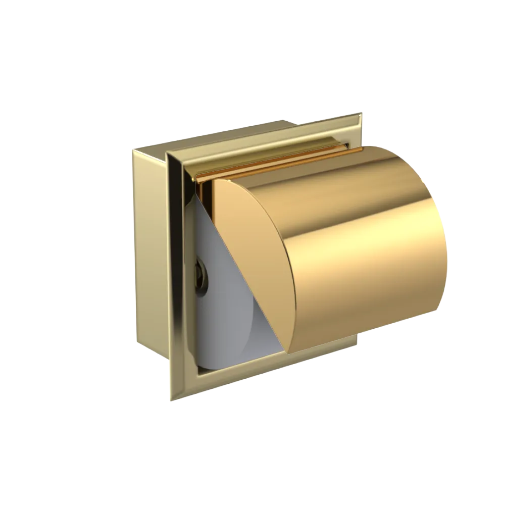 Rubinet RECESSED TOILET PAPER HOLDER Bright Brass