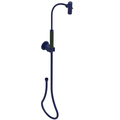 Rubinet Hand Held Shower Bidet with Extended Reach & Dual Function Spray Including Wall Bracket with Supply & Hose (Round) Midnight Blue