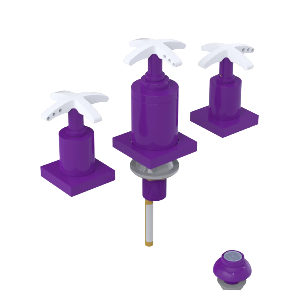 Rubinet Bidet Fitting with Spray, Diverter, and Vacuum Breaker (less drain) Purple Haze