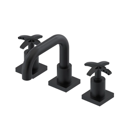 Rubinet Widespread Lav. Set. with Genesis spout (less drain) Matt Black