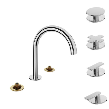 Baril 8" c/c lavatory faucet (without handle), drain included