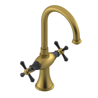 Rubinet Single Hole Dual Handle Lav. Set. (less drain) Antique Brass Matt