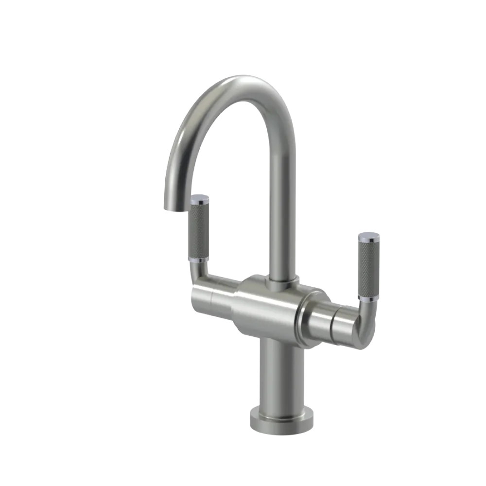 Rubinet Single Hole Dual Handle Lav. Set. (less drain) Satin Nickel