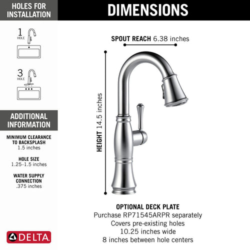 Delta Single Handle Pulldown Bar/Prep
