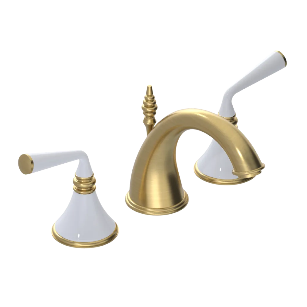 Rubinet Widespread Lav. Set. (less drain) Satin Brass