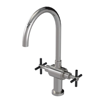 Rubinet Two Handle Single Hole Kitchen Set with LaSalle Spout Polished Nickel