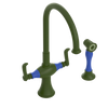Rubinet Two Handle Single Hole Kitchen Set with Hand Spray Green Envy