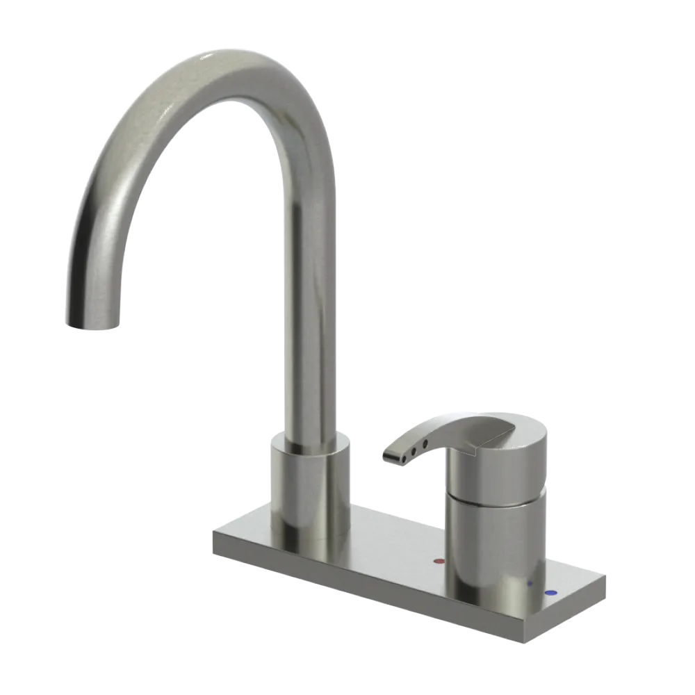Rubinet 4" Centre Single Control Lav. Set. (less drain) Satin Nickel