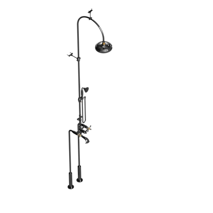 Rubinet Floor Mount Tub & Shower with hand held shower Chrome