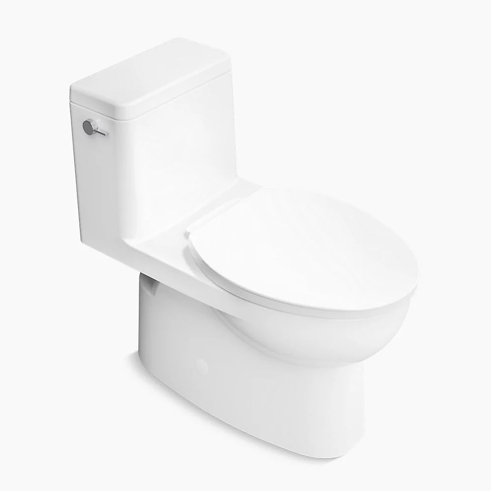 Reach® One-piece compact elongated toilet with skirted trapway, 1.28 gpf - Golzar Home