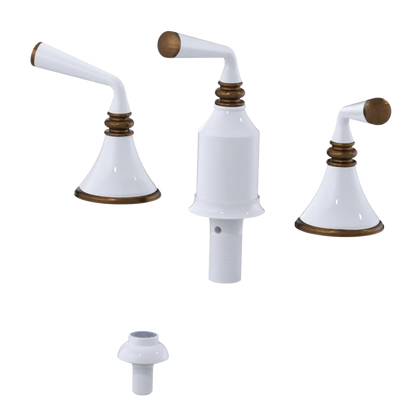 Rubinet Bidet Fitting with Spray, Diverter, and Vacum Breaker (Less Drain) White