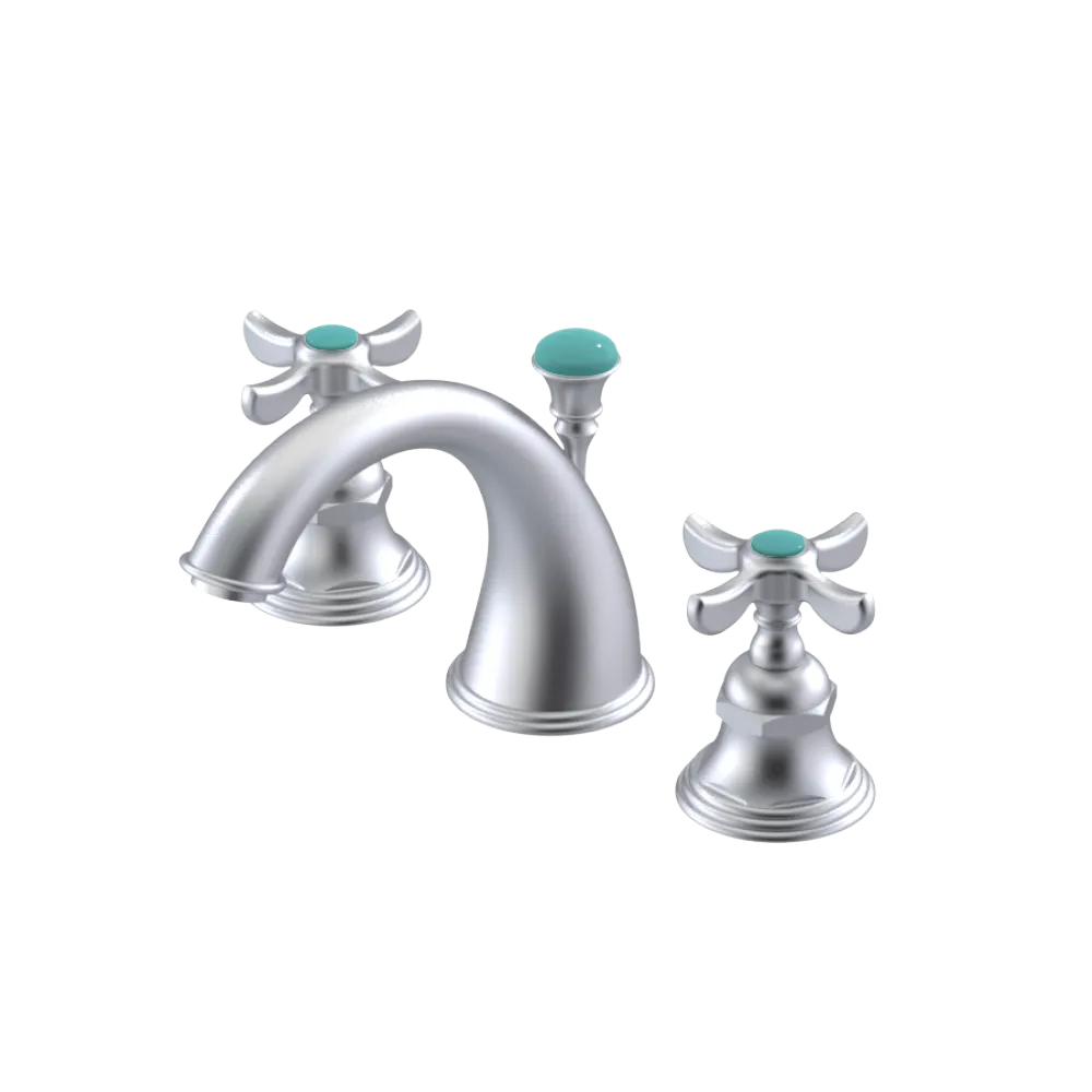 Rubinet Widespread Lav. Set. (less drain) Satin Chrome