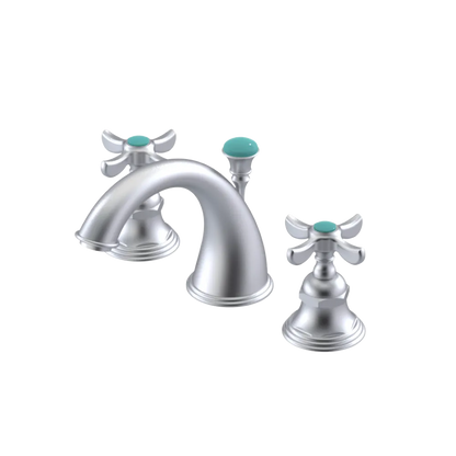Rubinet Widespread Lav. Set. (less drain) Satin Chrome