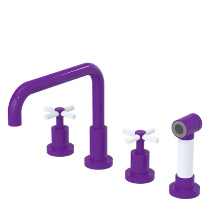 Rubinet Widespread Kitchen Set with Hand Spray Purple Haze