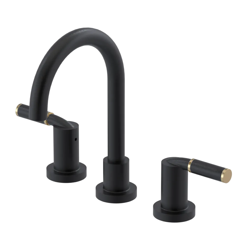 Rubinet Widespread Lav set (less drain) Matt Black