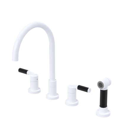 Rubinet Widespread Kitchen Set with Hand Spray White