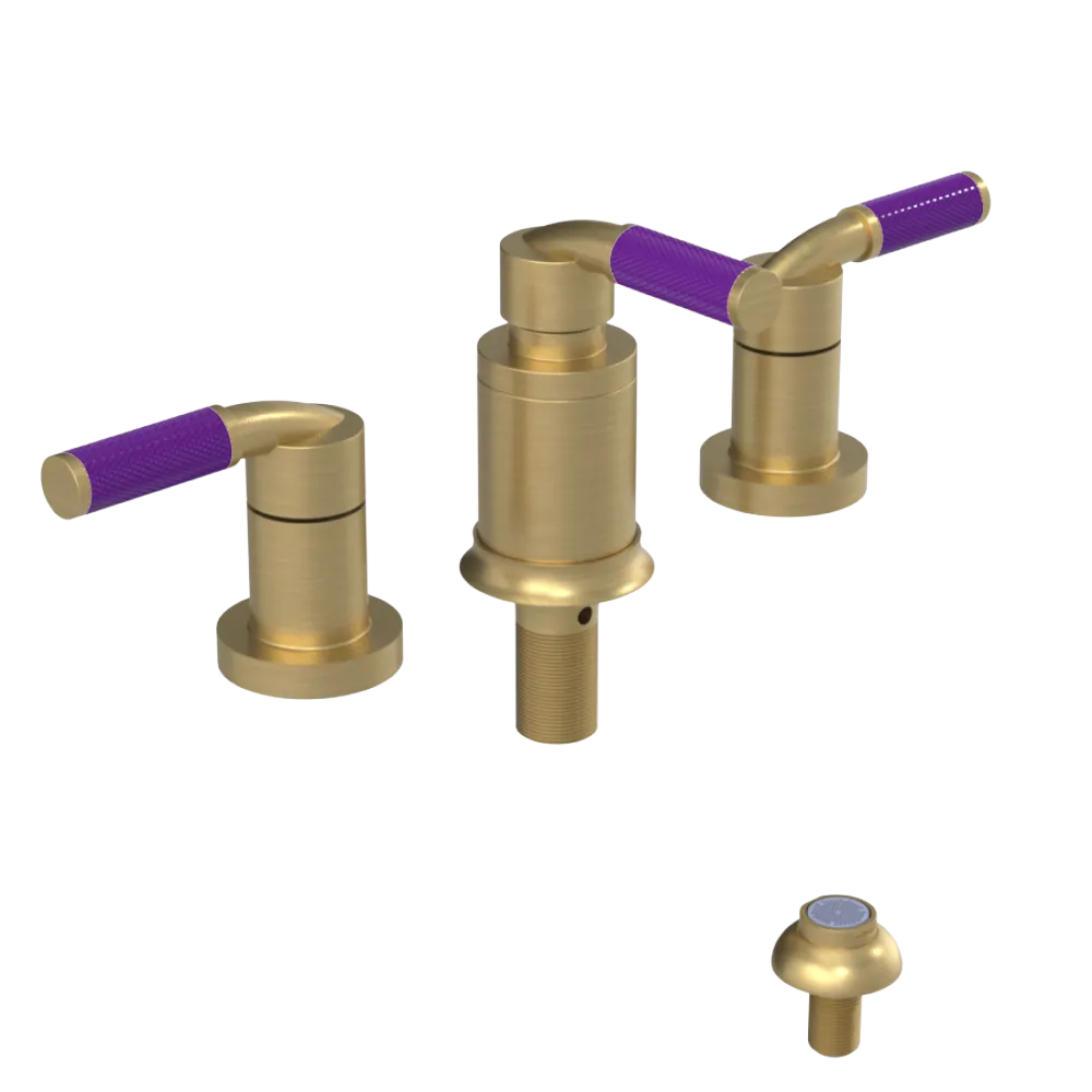 Rubinet Bidet Fitting with Spray, Diverter, and Vacum Breaker (Less Drain) Satin Brass