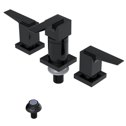 Rubinet Bidet Fitting with Spray, Diverter, and Vacuum Breaker (less drain) Black