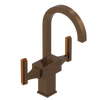 Rubinet Single Hole Dual Handle Lav. Set. (less drain) Tuscan Brass