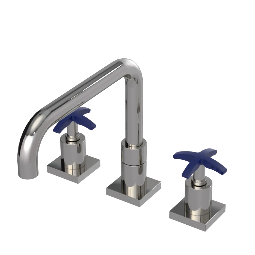 Rubinet Widespread Kitchen Set with Genesis Spout Polished Nickel