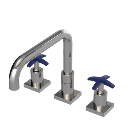 Rubinet Widespread Kitchen Set with Genesis Spout Polished Nickel