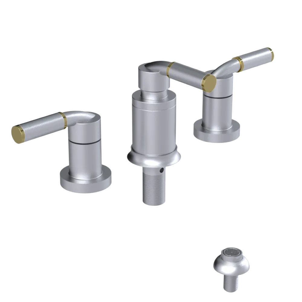 Rubinet Bidet Fitting with Spray, Diverter, and Vacuum Breaker (less drain) Satin Chrome