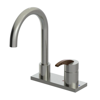 Rubinet 4" Centre Single Control Lav. Set. (less drain) Satin Nickel
