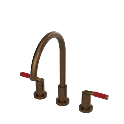 Rubinet Widespread Kitchen Set Tuscan Brass