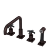 Rubinet Widespread Kitchen Set with Genesis Spout with Hand Spray Oil Rubbed Bronze