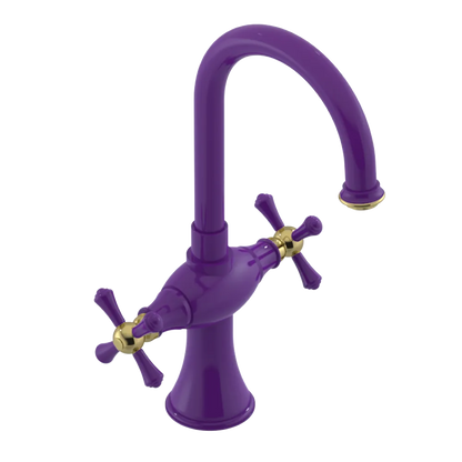 Rubinet Single Hole Dual Handle Lav. Set. (less drain) Purple Haze