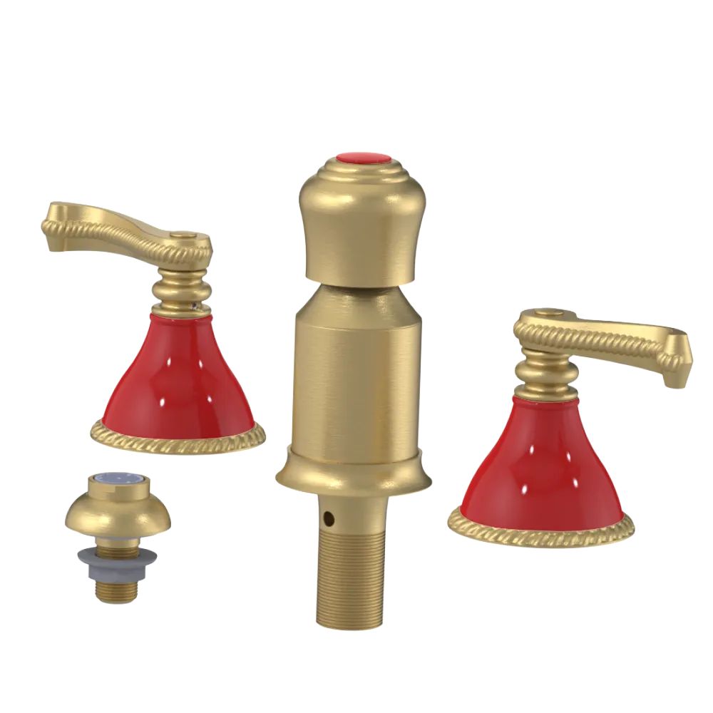 Rubinet Bidet Fitting with Spray, Diverter, and Vacum Breaker (Less Drain) Satin Brass