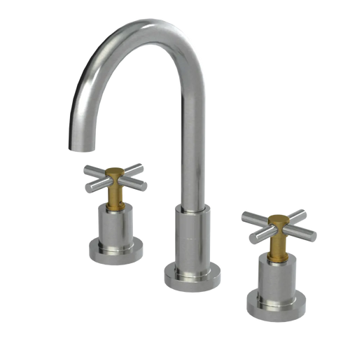 Rubinet Widespread Kitchen Set with LaSalle Spout Satin Nickel