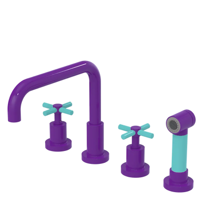 Rubinet Widespread Kitchen Set with Hand Spray Purple Haze