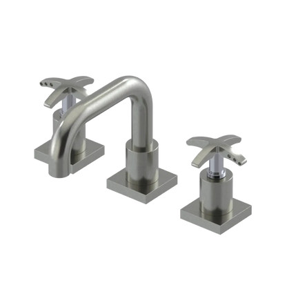 Rubinet Widespread Lav. Set. with Genesis spout (less drain) Satin Nickel