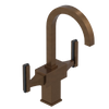 Rubinet Single Hole Dual Handle Lav. Set. (less drain) Tuscan Brass